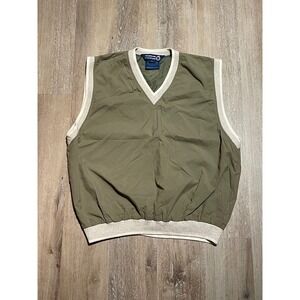Sunderland of Scotland Golf Windbreaker Vest Mens Large Olive Green‎